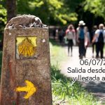 Cartel de etapa del camino de Santiago