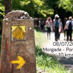 Cartel de etapa del camino de Santiago