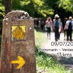 Cartel de etapa del camino de Santiago