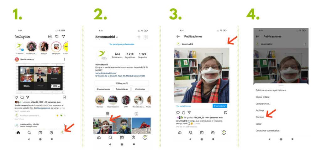 Borrar publicaciones en instagram