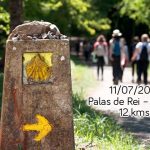 Cartel de etapa del camino de Santiago