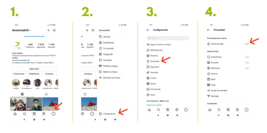 Privacidad en instagram