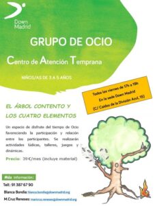 Cartel informativo del nuevos grupo de ocio infantil de Down Madrid